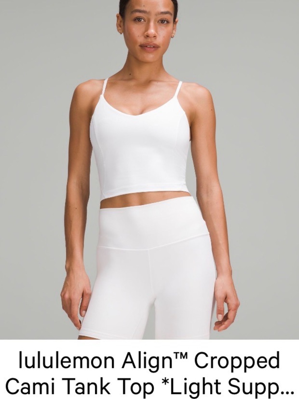 lululemon Align™ Cropped Cami Tank Top - White, size: 10